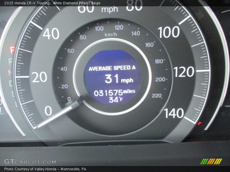 White Diamond Pearl / Beige 2015 Honda CR-V Touring