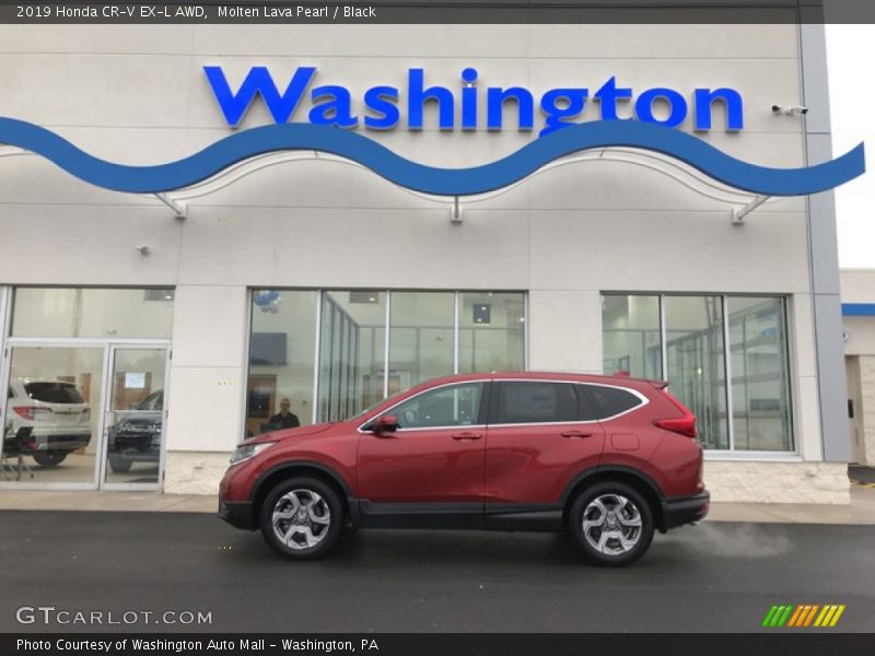 Molten Lava Pearl / Black 2019 Honda CR-V EX-L AWD