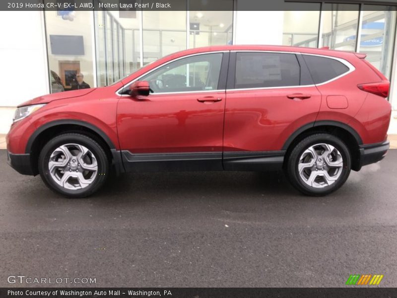 Molten Lava Pearl / Black 2019 Honda CR-V EX-L AWD