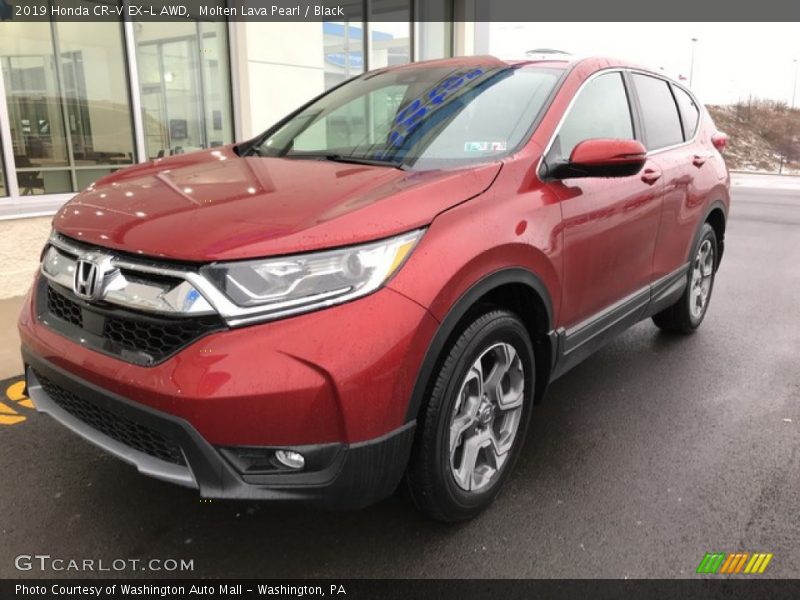 Molten Lava Pearl / Black 2019 Honda CR-V EX-L AWD