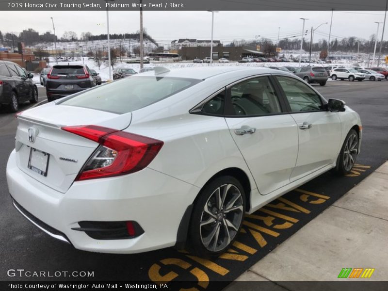 Platinum White Pearl / Black 2019 Honda Civic Touring Sedan