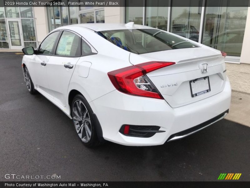 Platinum White Pearl / Black 2019 Honda Civic Touring Sedan