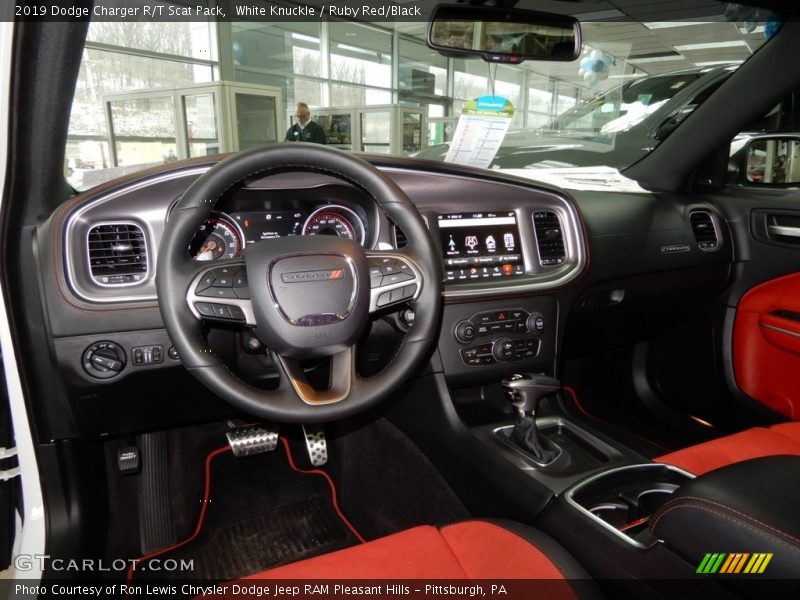 White Knuckle / Ruby Red/Black 2019 Dodge Charger R/T Scat Pack