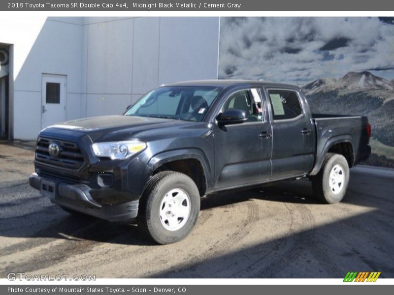 Midnight Black Metallic / Cement Gray 2018 Toyota Tacoma SR Double Cab 4x4