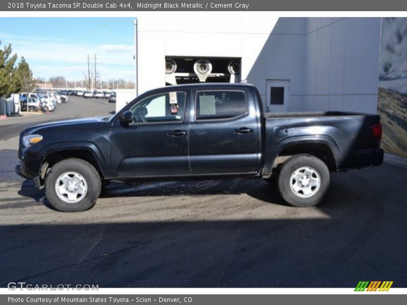 Midnight Black Metallic / Cement Gray 2018 Toyota Tacoma SR Double Cab 4x4