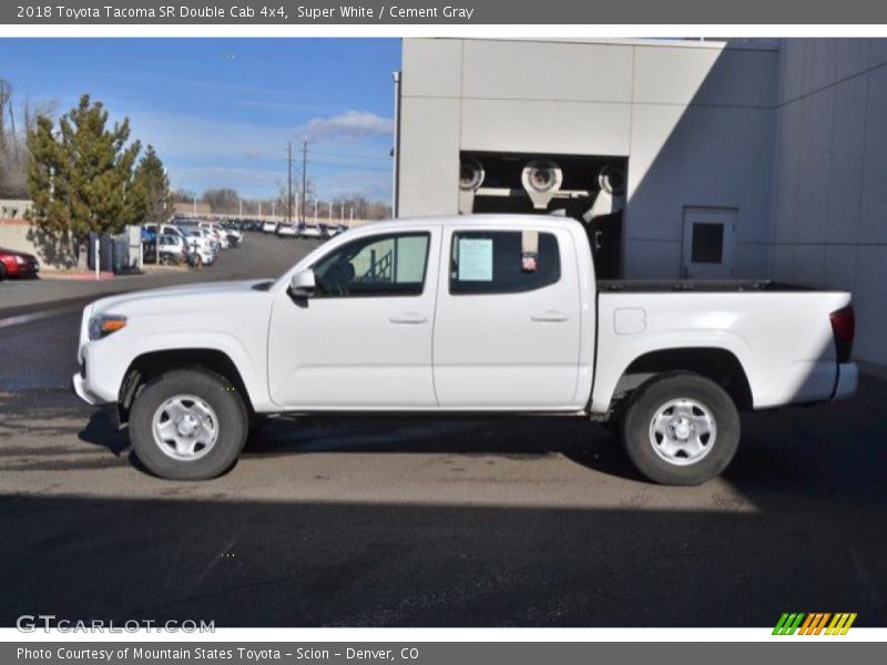 Super White / Cement Gray 2018 Toyota Tacoma SR Double Cab 4x4