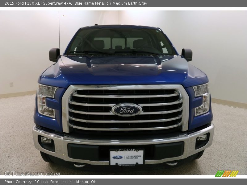 Blue Flame Metallic / Medium Earth Gray 2015 Ford F150 XLT SuperCrew 4x4