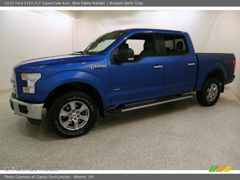 Blue Flame Metallic / Medium Earth Gray 2015 Ford F150 XLT SuperCrew 4x4