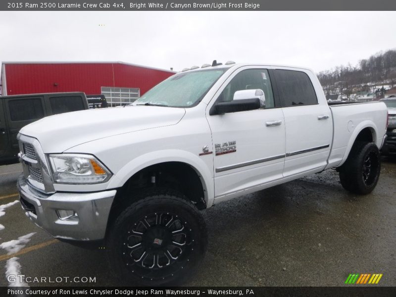 Bright White / Canyon Brown/Light Frost Beige 2015 Ram 2500 Laramie Crew Cab 4x4