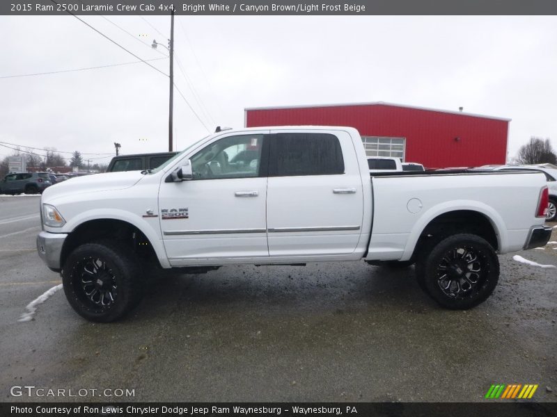 Bright White / Canyon Brown/Light Frost Beige 2015 Ram 2500 Laramie Crew Cab 4x4