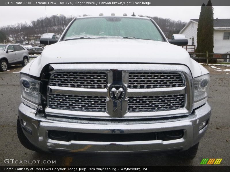 Bright White / Canyon Brown/Light Frost Beige 2015 Ram 2500 Laramie Crew Cab 4x4