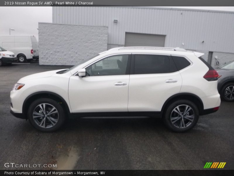 Pearl White / Charcoal 2019 Nissan Rogue SV AWD