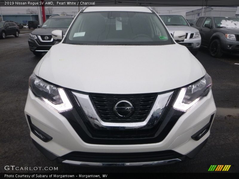 Pearl White / Charcoal 2019 Nissan Rogue SV AWD