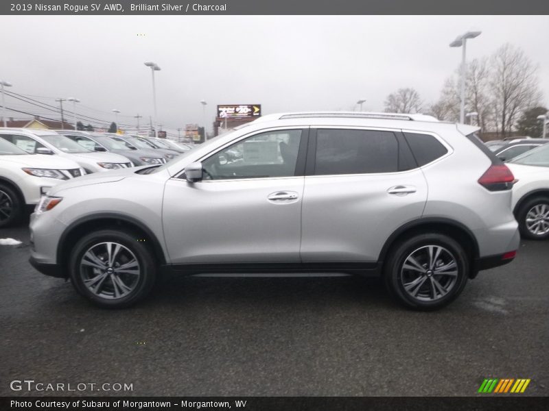Brilliant Silver / Charcoal 2019 Nissan Rogue SV AWD
