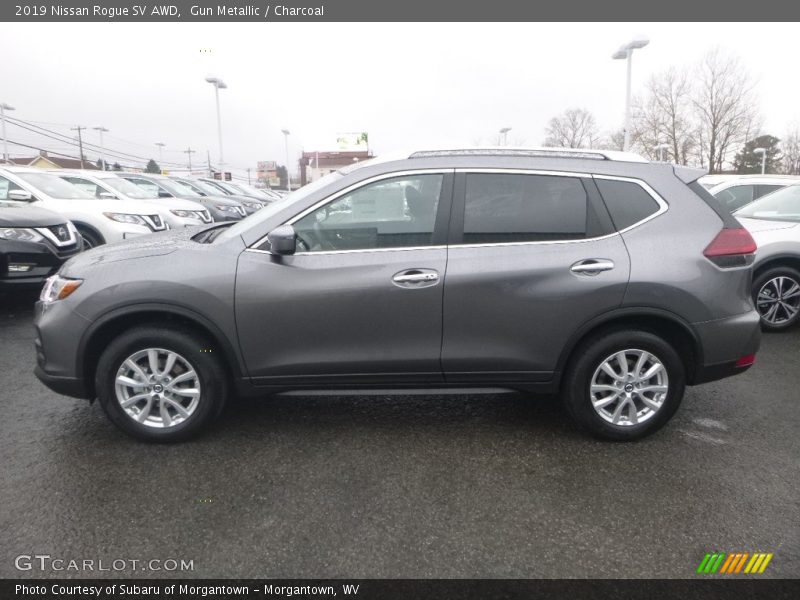 Gun Metallic / Charcoal 2019 Nissan Rogue SV AWD