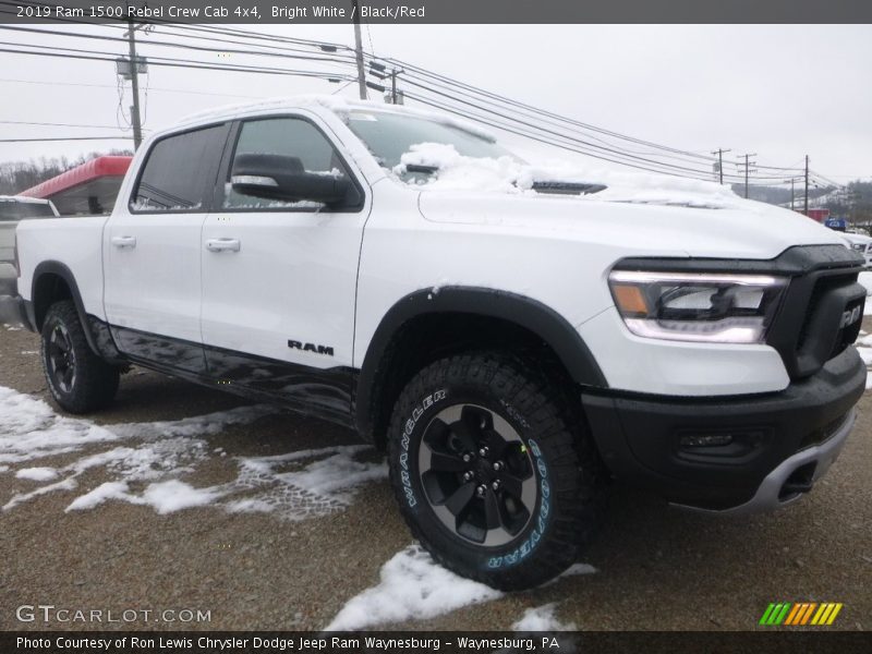 Bright White / Black/Red 2019 Ram 1500 Rebel Crew Cab 4x4