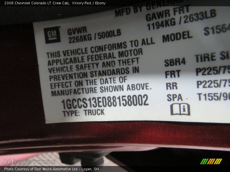 Victory Red / Ebony 2008 Chevrolet Colorado LT Crew Cab