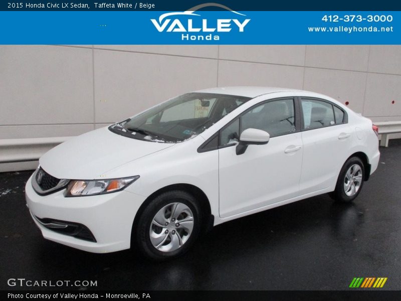 Taffeta White / Beige 2015 Honda Civic LX Sedan