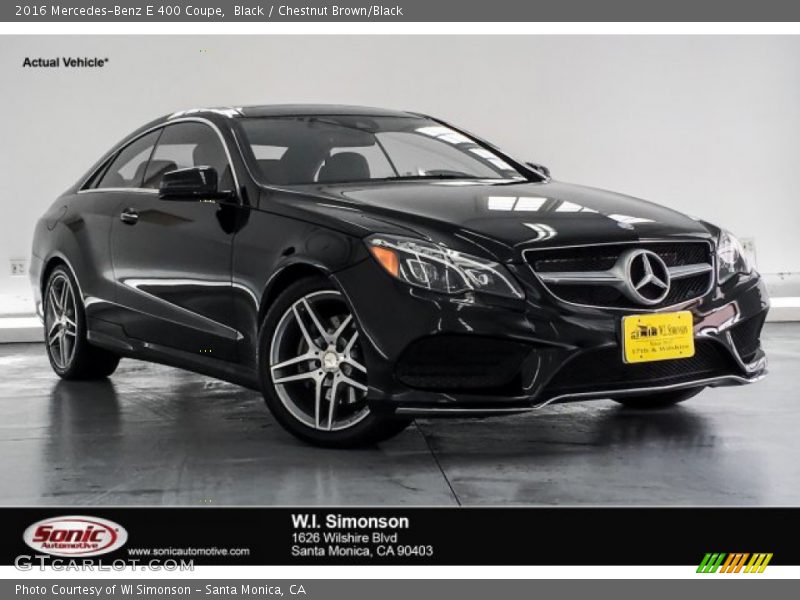 Black / Chestnut Brown/Black 2016 Mercedes-Benz E 400 Coupe