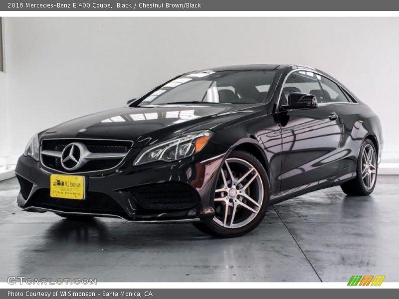Black / Chestnut Brown/Black 2016 Mercedes-Benz E 400 Coupe