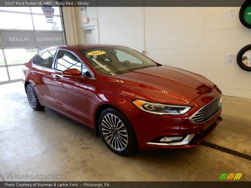 Ruby Red / Ebony 2017 Ford Fusion SE AWD