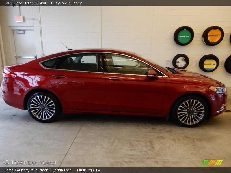 Ruby Red / Ebony 2017 Ford Fusion SE AWD