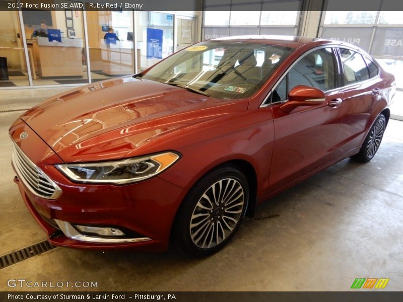 Ruby Red / Ebony 2017 Ford Fusion SE AWD