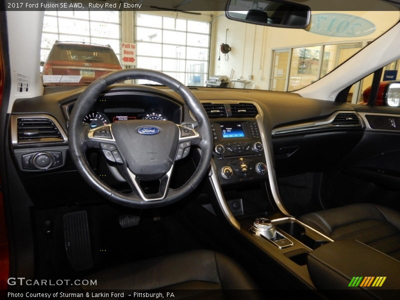 Ruby Red / Ebony 2017 Ford Fusion SE AWD