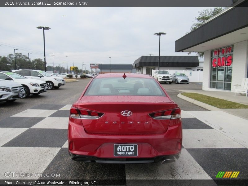 Scarlet Red / Gray 2018 Hyundai Sonata SEL