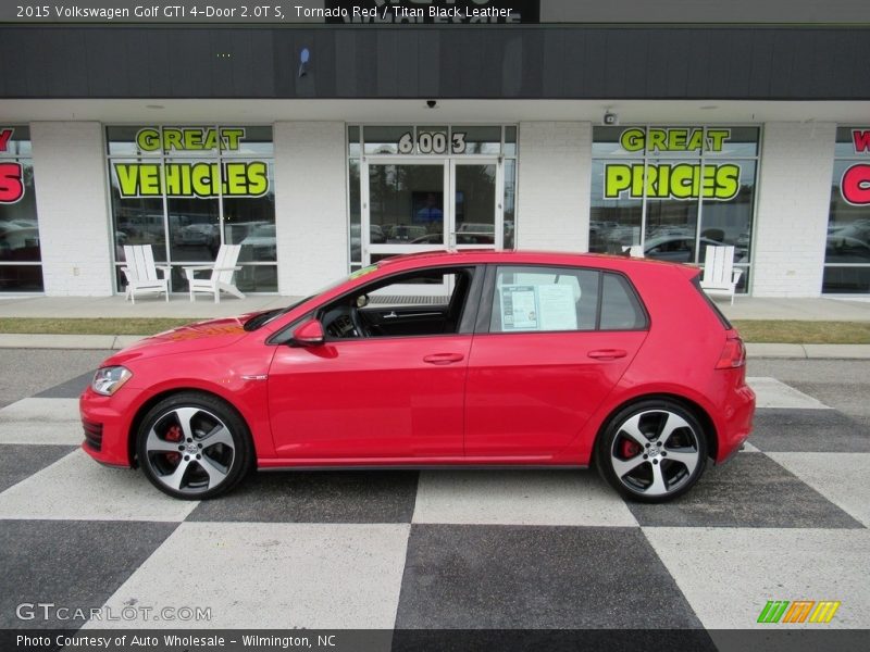 Tornado Red / Titan Black Leather 2015 Volkswagen Golf GTI 4-Door 2.0T S