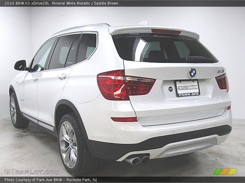 Mineral White Metallic / Saddle Brown 2016 BMW X3 xDrive28i