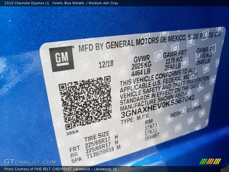 Kinetic Blue Metallic / Medium Ash Gray 2019 Chevrolet Equinox LS