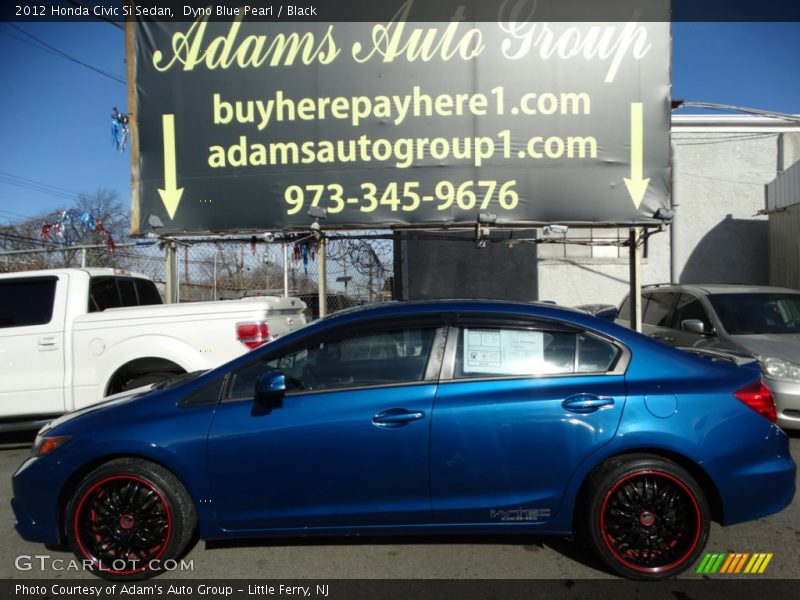 Dyno Blue Pearl / Black 2012 Honda Civic Si Sedan