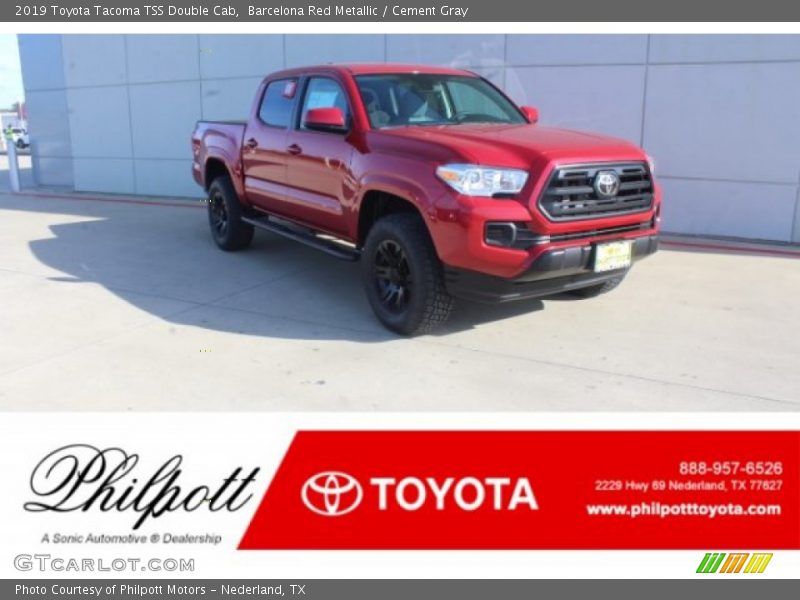 Barcelona Red Metallic / Cement Gray 2019 Toyota Tacoma TSS Double Cab