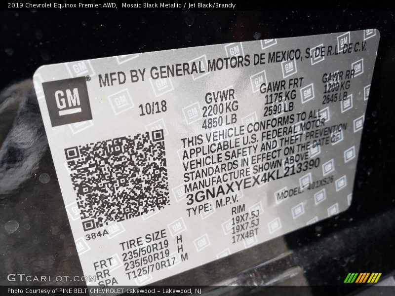 Mosaic Black Metallic / Jet Black/Brandy 2019 Chevrolet Equinox Premier AWD