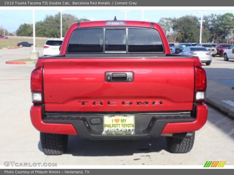 Barcelona Red Metallic / Cement Gray 2019 Toyota Tacoma TSS Double Cab