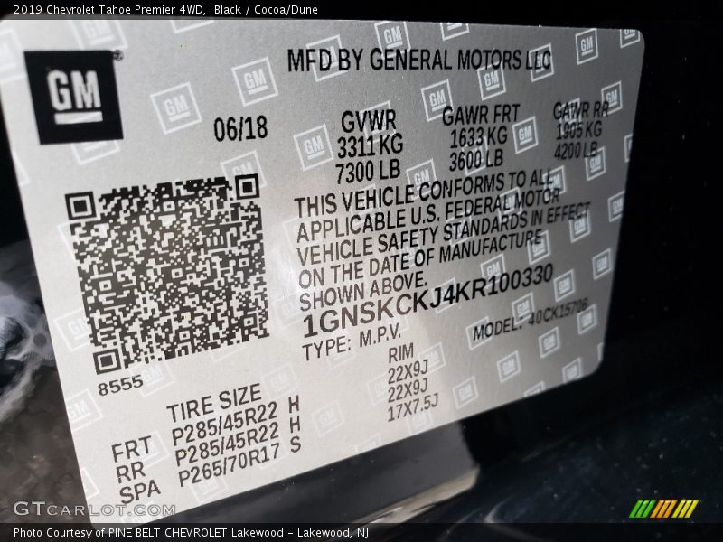 Black / Cocoa/Dune 2019 Chevrolet Tahoe Premier 4WD