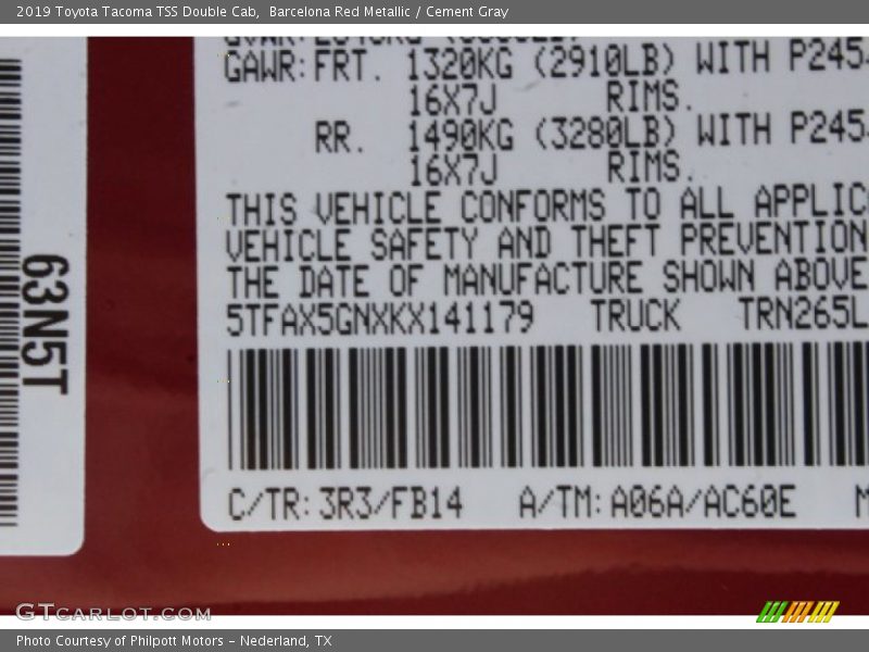 Barcelona Red Metallic / Cement Gray 2019 Toyota Tacoma TSS Double Cab