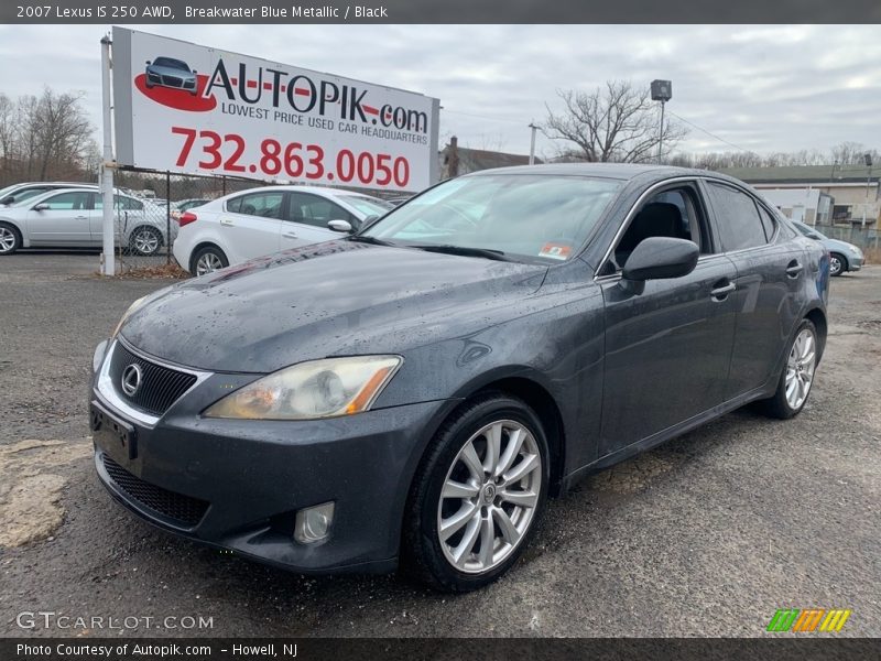 Breakwater Blue Metallic / Black 2007 Lexus IS 250 AWD