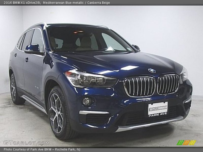 Mediterranean Blue metallic / Canberra Beige 2016 BMW X1 xDrive28i