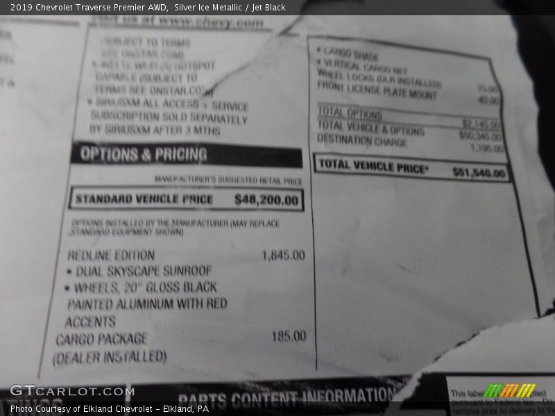 Silver Ice Metallic / Jet Black 2019 Chevrolet Traverse Premier AWD