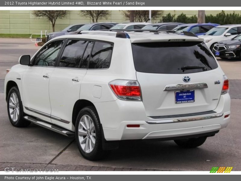 Blizzard White Pearl / Sand Beige 2012 Toyota Highlander Hybrid Limited 4WD