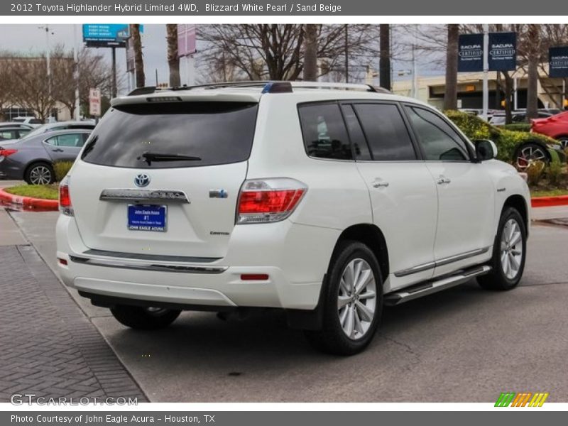 Blizzard White Pearl / Sand Beige 2012 Toyota Highlander Hybrid Limited 4WD