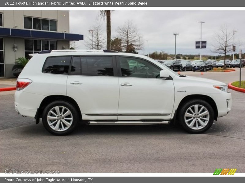 Blizzard White Pearl / Sand Beige 2012 Toyota Highlander Hybrid Limited 4WD