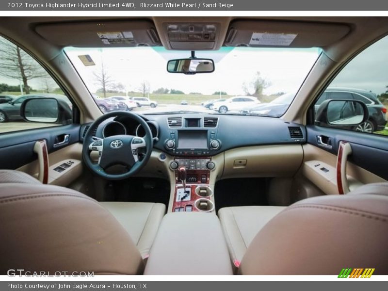 Blizzard White Pearl / Sand Beige 2012 Toyota Highlander Hybrid Limited 4WD