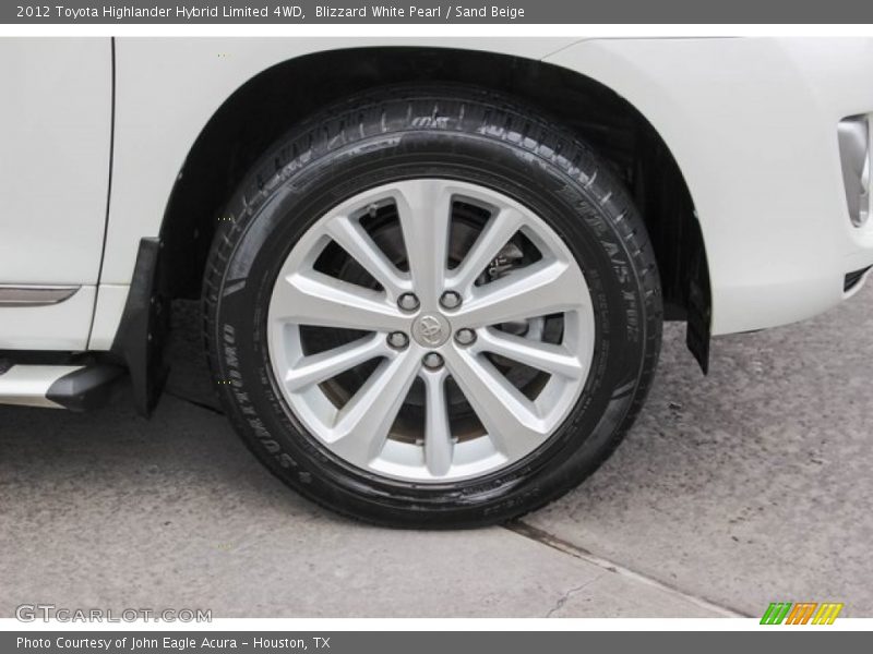 Blizzard White Pearl / Sand Beige 2012 Toyota Highlander Hybrid Limited 4WD