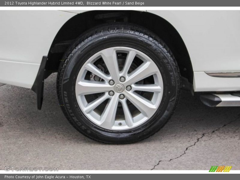 Blizzard White Pearl / Sand Beige 2012 Toyota Highlander Hybrid Limited 4WD