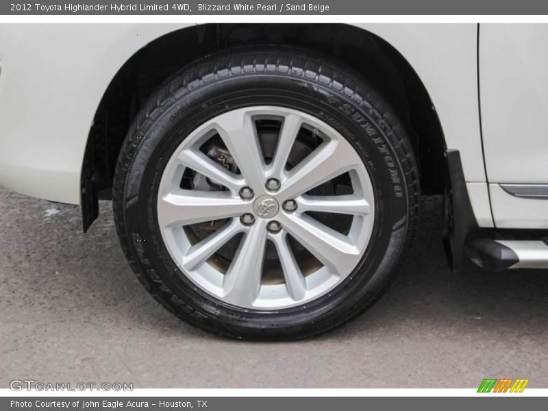 Blizzard White Pearl / Sand Beige 2012 Toyota Highlander Hybrid Limited 4WD