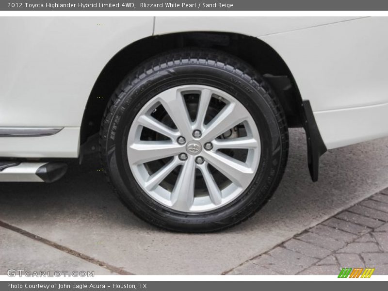 Blizzard White Pearl / Sand Beige 2012 Toyota Highlander Hybrid Limited 4WD