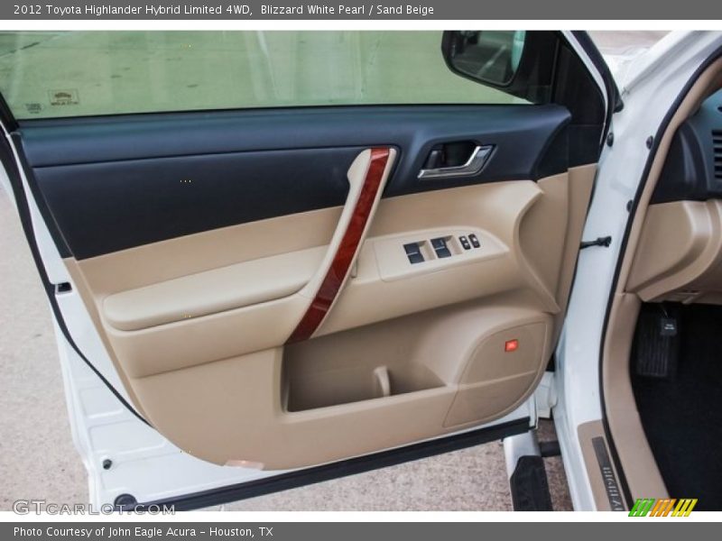 Blizzard White Pearl / Sand Beige 2012 Toyota Highlander Hybrid Limited 4WD